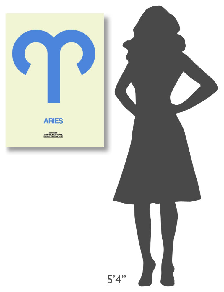 "Aries Zodiac Sign Blue" Fine Art Print