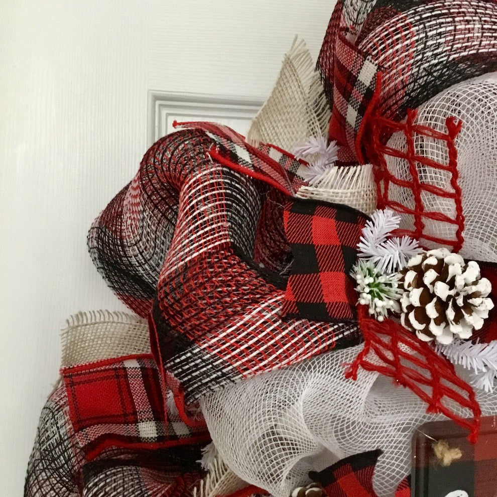Comfy Cozy Are We Winter Wreath Handmade Deco Mesh
