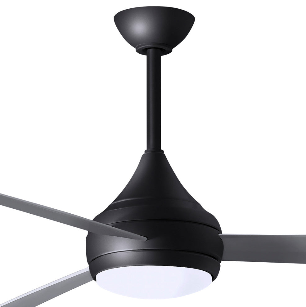 Donaire Paddle Fan Integrated LED, Matte Black, Brushed Stainless Blades
