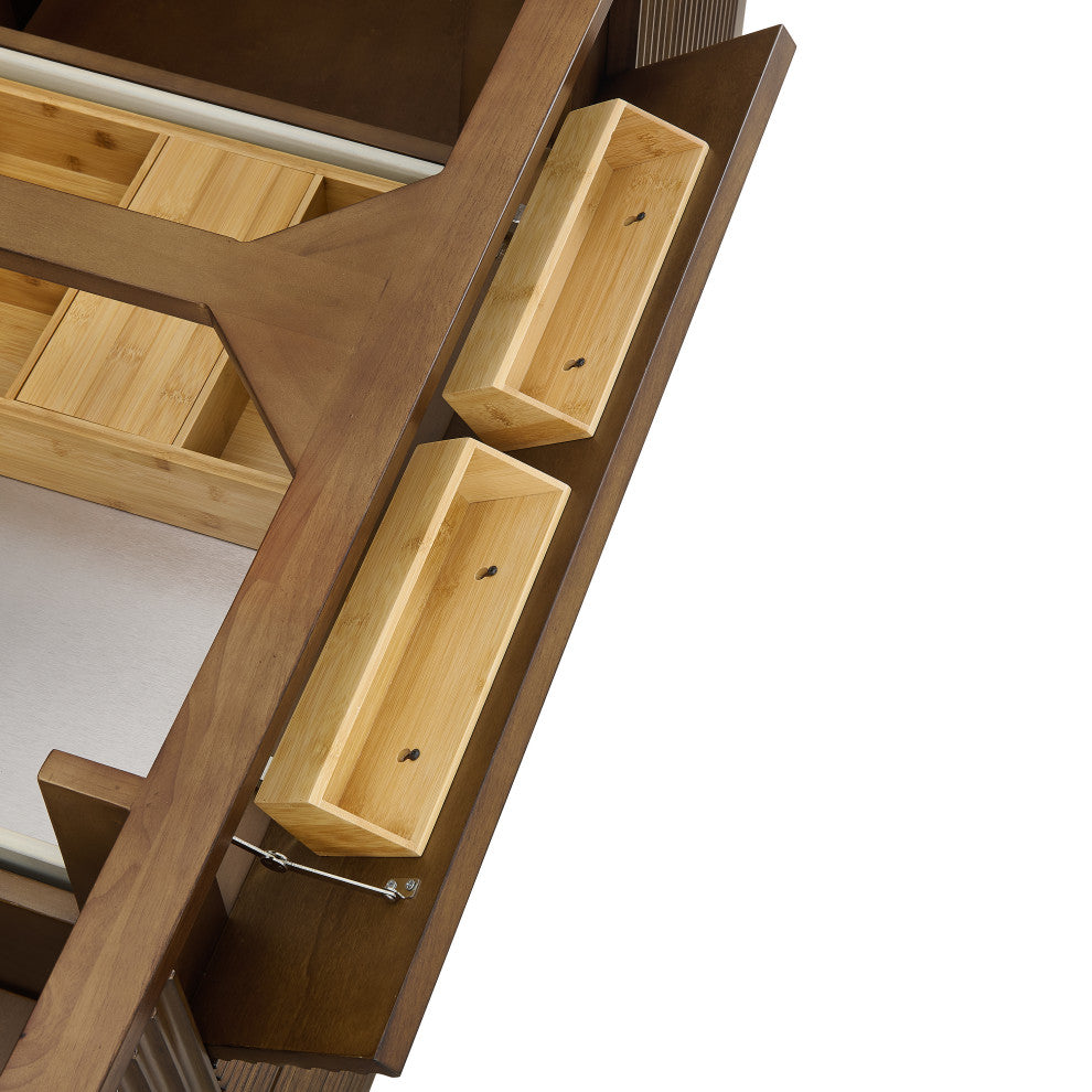 Myrrin 60" Double Vanity, Mid Century Walnut, 3 CM White Zeus Top