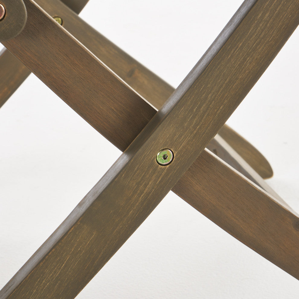 GDF Studio Versaille Outdoor Foldable Acacia Wood Bistro Table, Gray