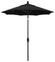 7.5' Bronze Collar Tilt Lift Fiberglass Rib Aluminum Umbrella, Pacifica, Black