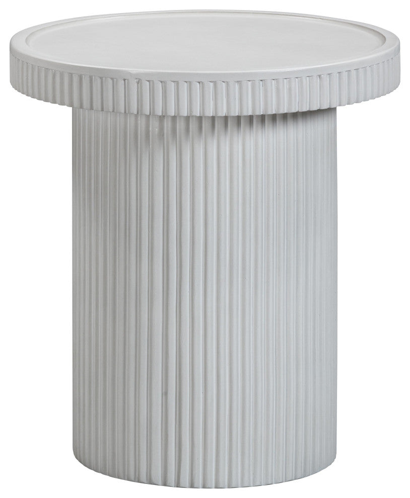 Darcy Concrete Side Table, White