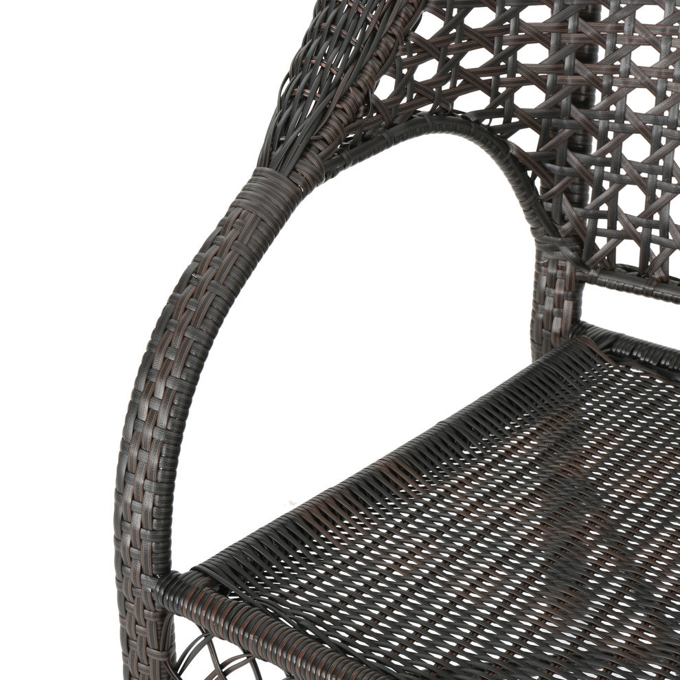 GDF Studio 3-Piece Malibu Brown Wicker Bistro Set