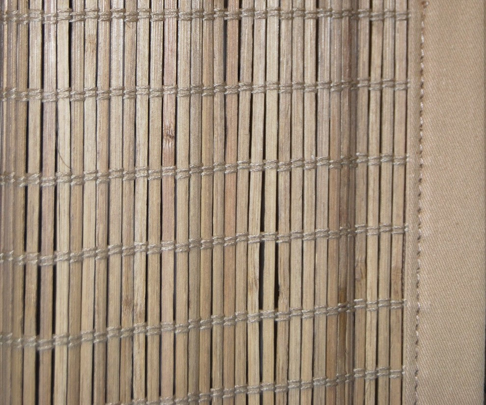 Versailles Bamboo Wood Curtain Ring Top Panel, 40"x84" Driftwood