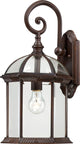 Traditional Boxwood 1 Lgt 19" Outdoor Wall, Rustic Bronze Finish