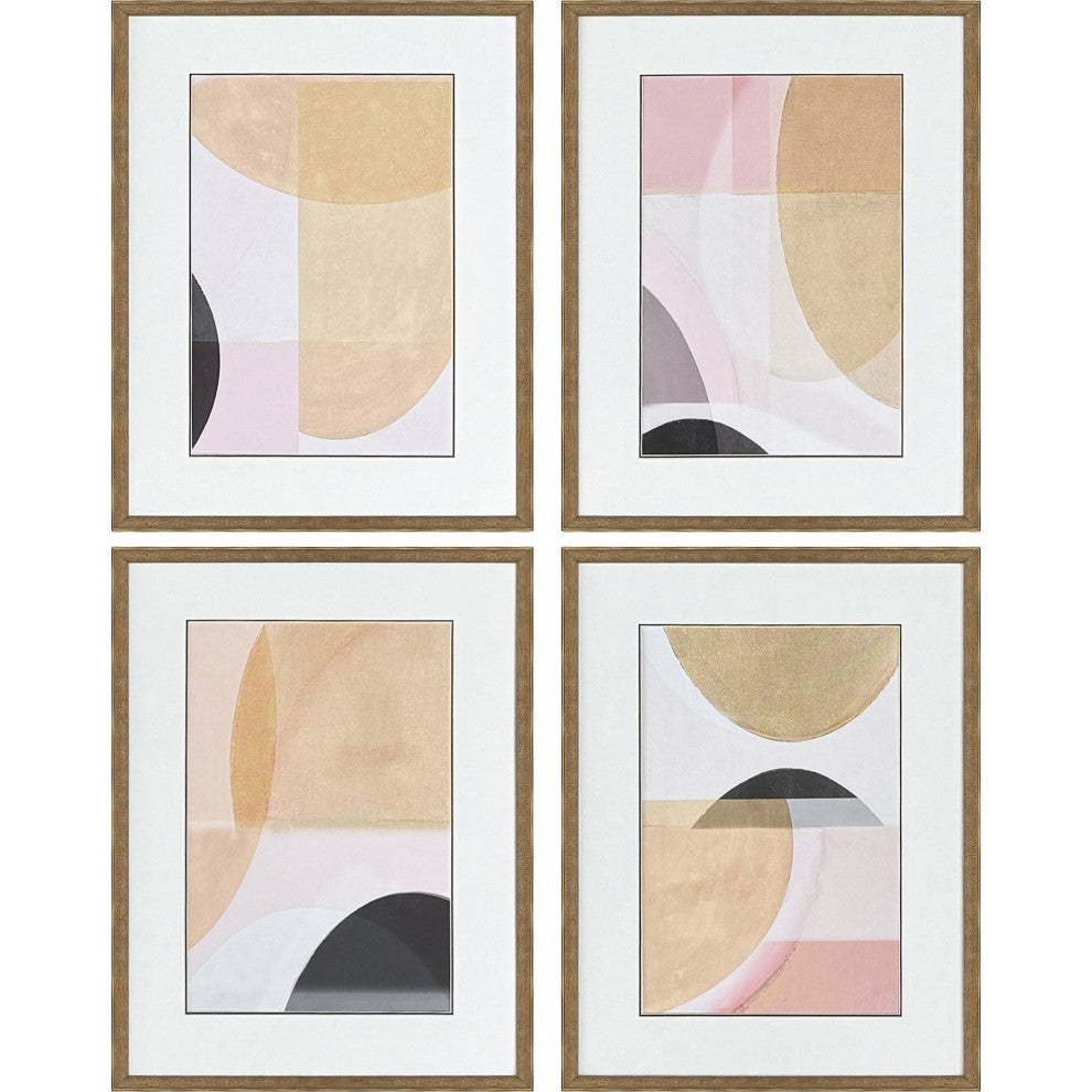 Curved Forms Framed Art, 4-Piece Set