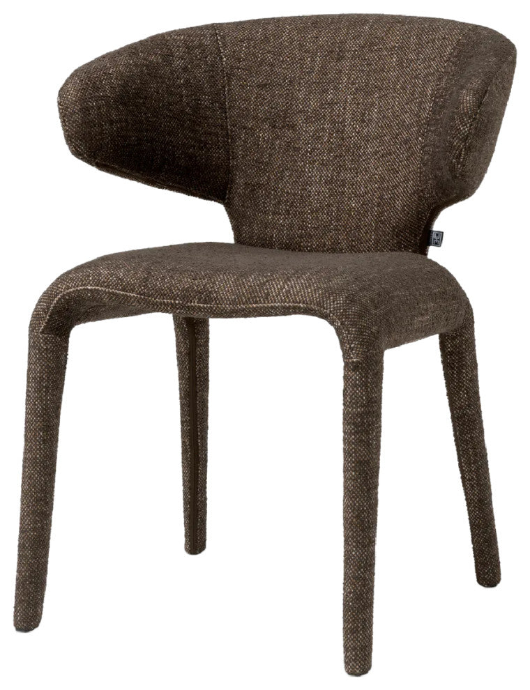 Upholstered Modern Dining Chair, Eichholtz Josephine, Brown