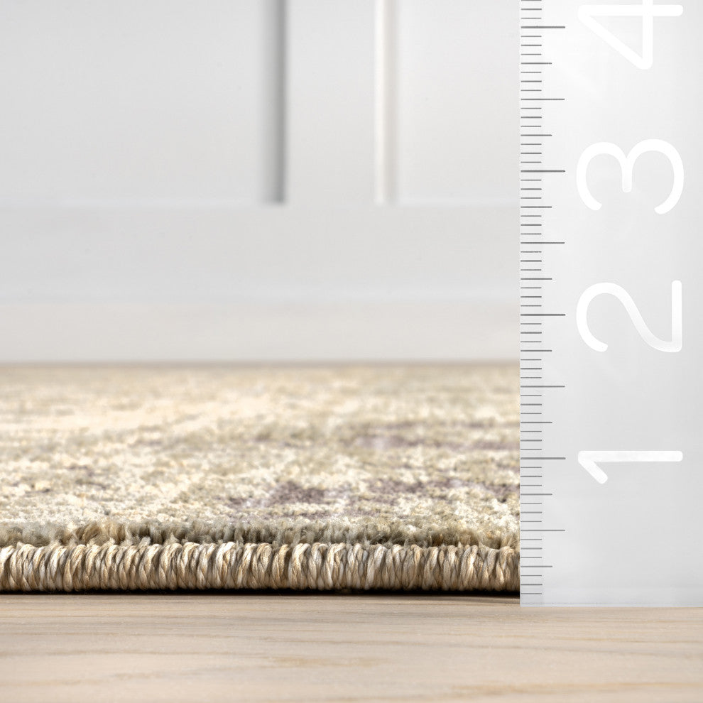 Eulalie Contemporary Abstract Area Rug, Green 2'8"x8'