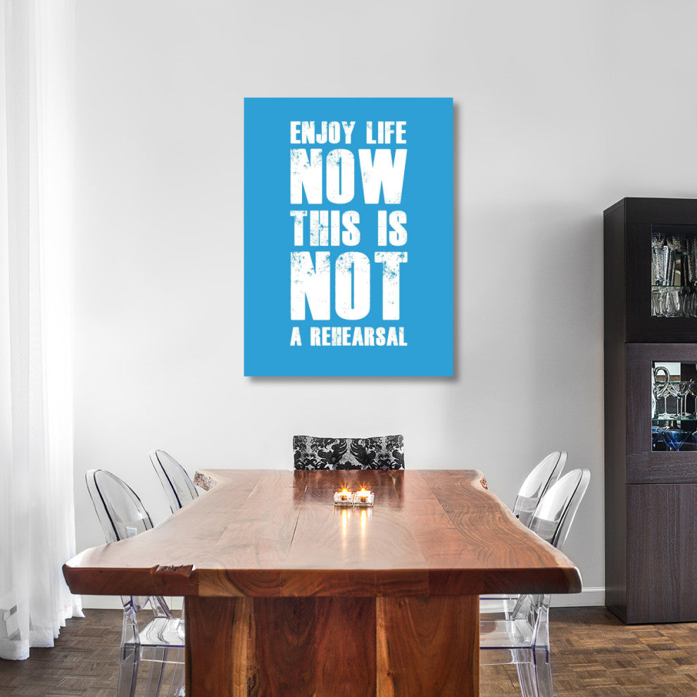 "Enjoy Life Now Poster  Blue" Fine Art Print