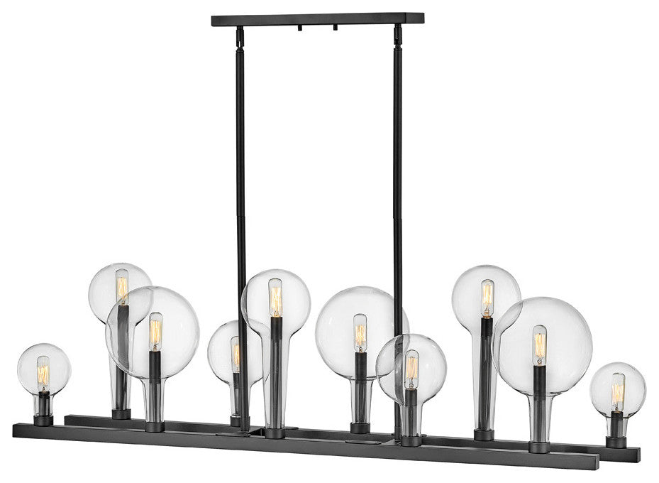 Hinkley Alchemy Chandelier, Black, 10 Light Linear