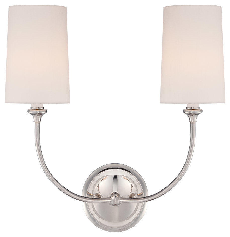 Libby Langdon for Crystorama Sylvan 2 Light Polished Nickel Sconce