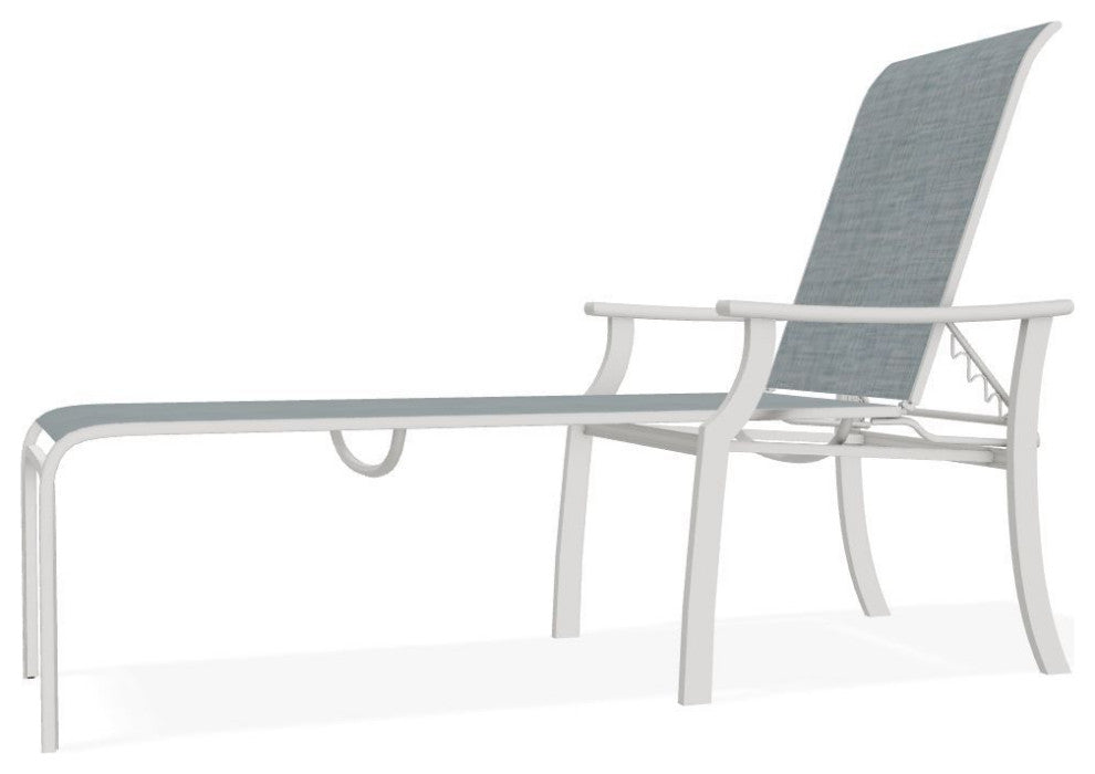 St. Catherine Sling 4-Position Outdoor Chaise Lounge, Charm/Snow