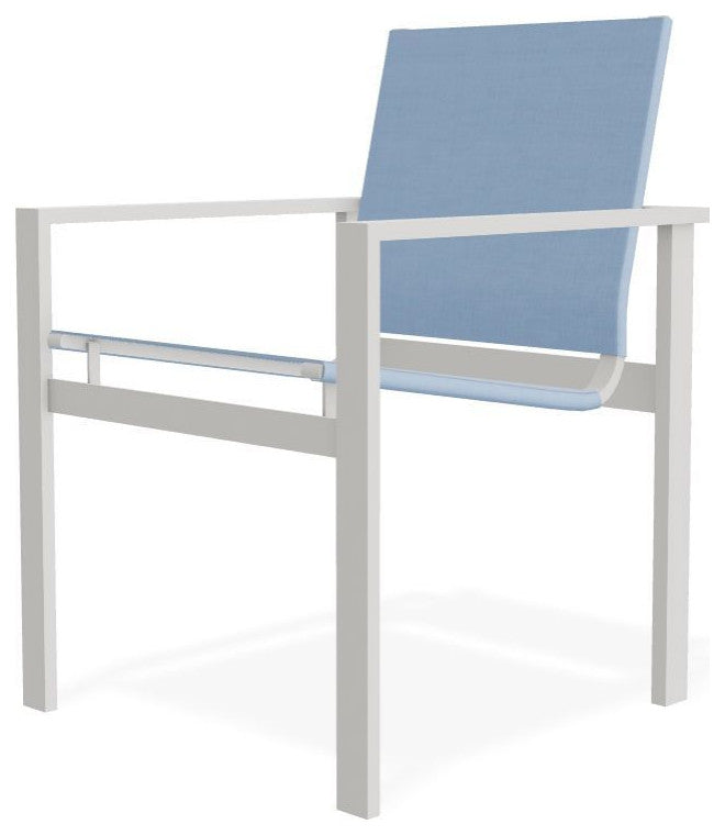 Tribeca Sling Outdoor Stackable Armchair, Sky/Snow