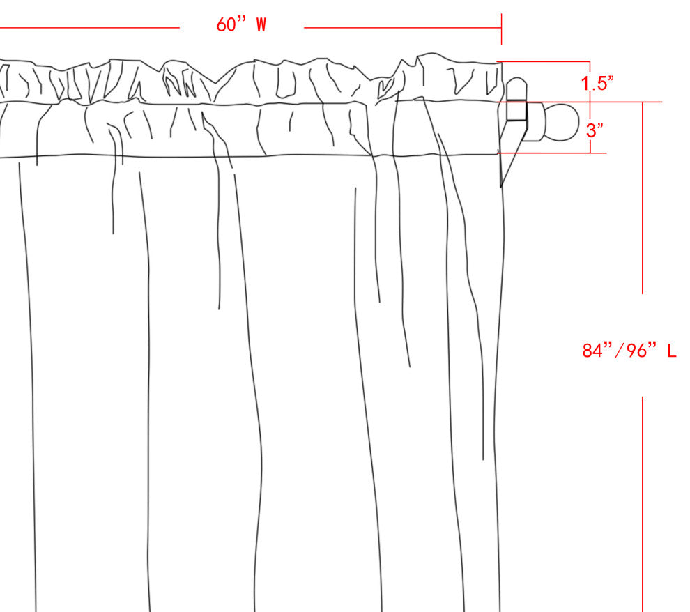 LA Boheme 2 Piece Curtain Set, Taupe, 60" X 84"