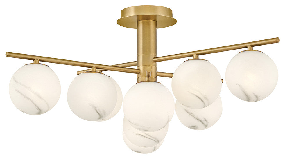 Fredrick Ramond Selene Large Semi-Flush Mount, Lacquered Brass