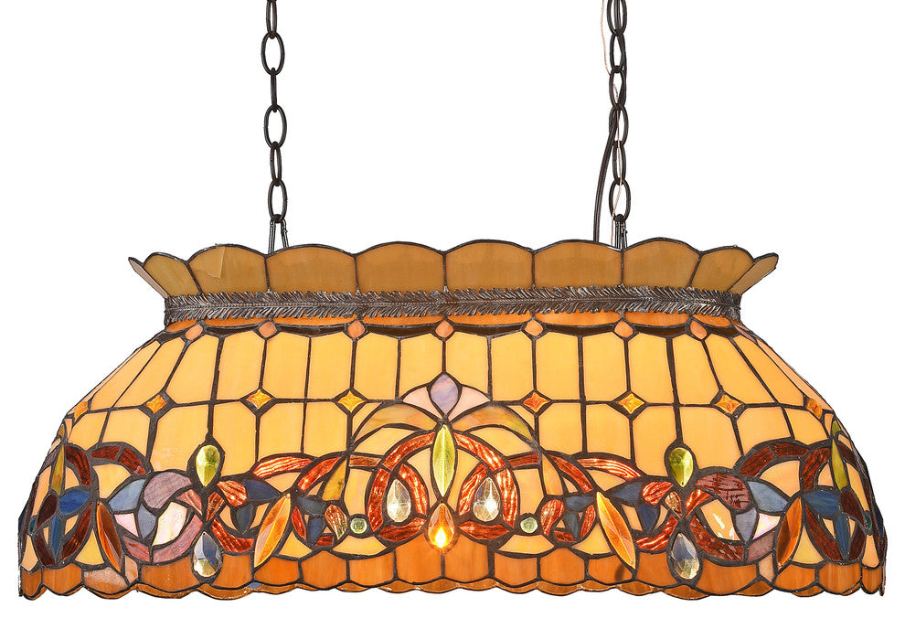 CHLOE-Lighting SERENITY Victorian 3-Light Dark Bronze Island Pendant 28" Wide