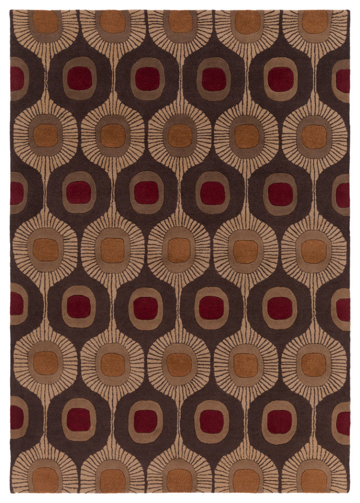 Surya Forum FM-7170 Modern Area Rug, Dark Brown, 10' x 14' Rectangle