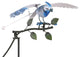 Metal Rustic Rocking Flying Bluebird Balancing Garden Stake Wind Sculpture