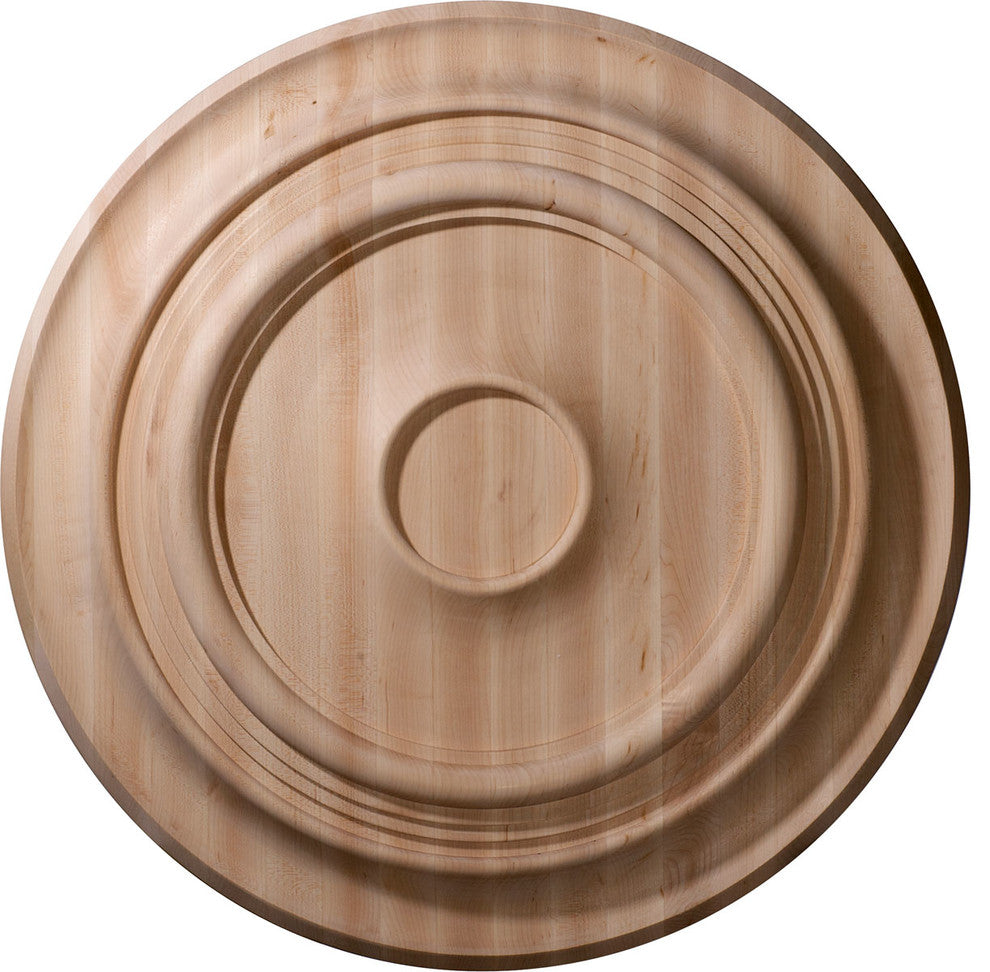 24"OD x 2 1/4"P Carved Traditional Ceiling Medallion, Red Oak