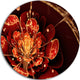Flower With Red, Golden Petals, Floral Digital Disc Metal Artwork, 11"