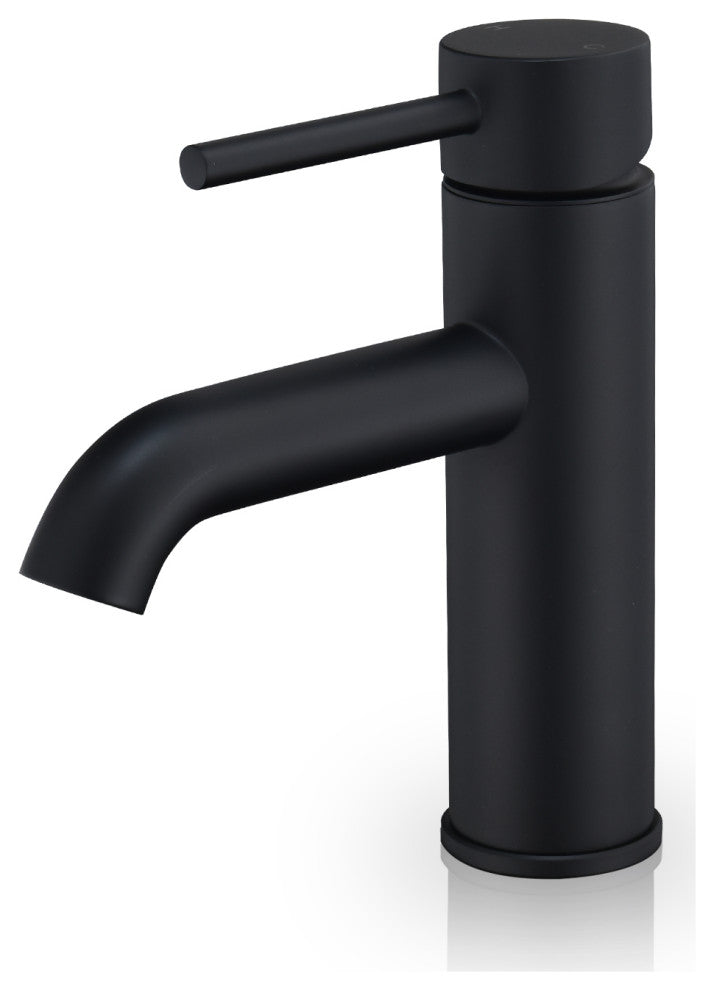 Tubize Single Hole Single-Handle Bathroom Faucet, Matte Black