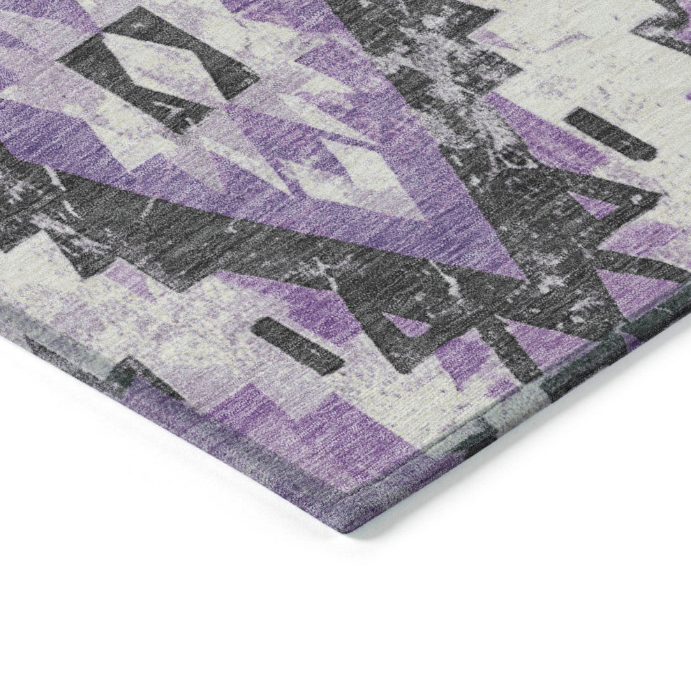 Machine Washable Indoor/Outdoor Chantille ACN1878 Purple 10' x 14' Rug
