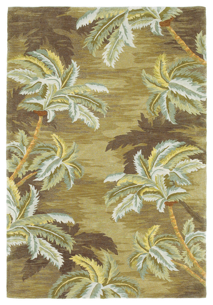 Sparta 3102 Moss Palm Trees Rug, 5'3"x8'3"