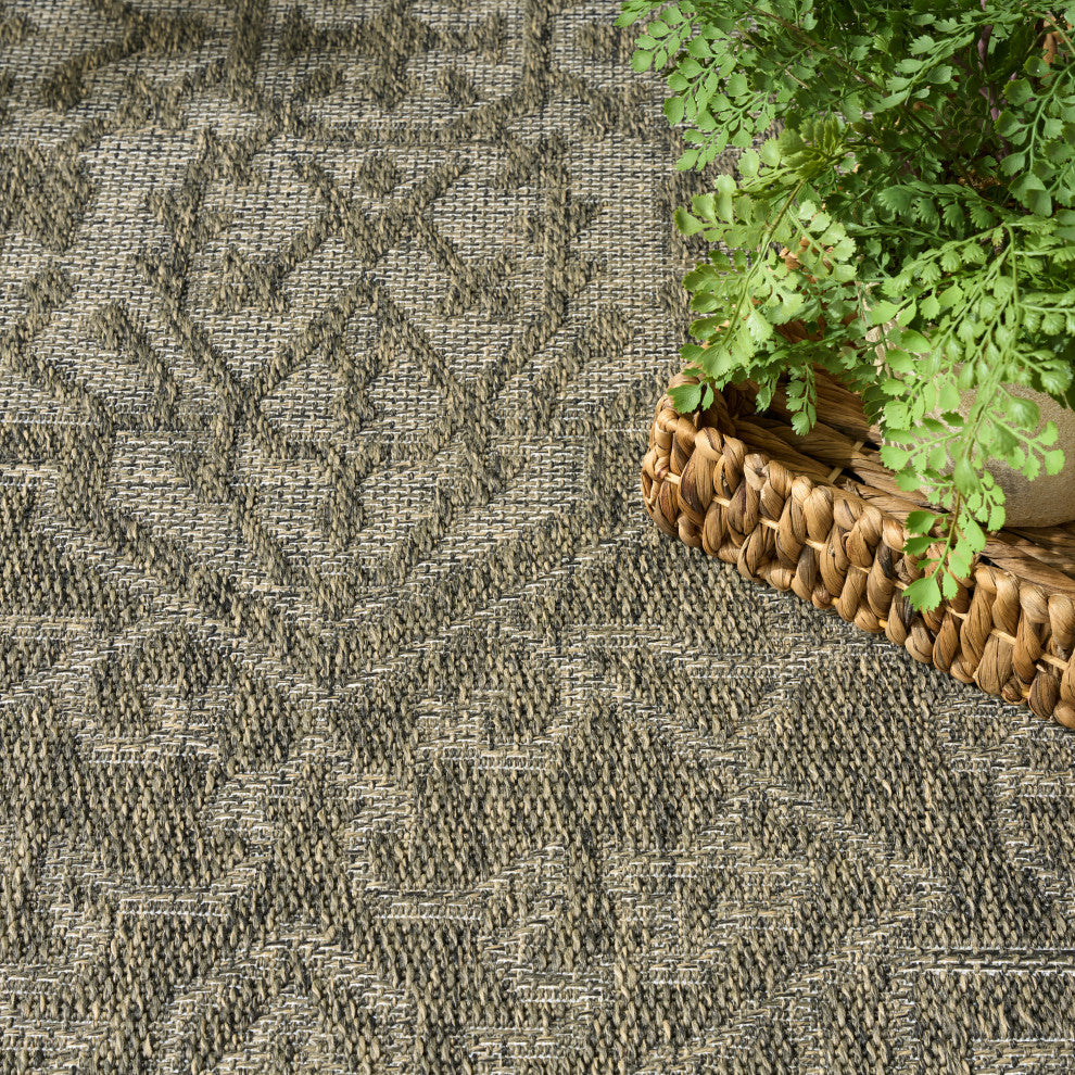 Nourison Tulum 10' x 14' Olive Outdoor Rug