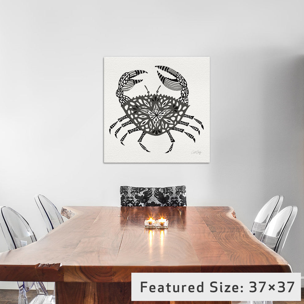 "Grey Crab Artprint" by Cat Coquillette, 18x18x1.5