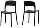 GDF Studio Dean Outdoor Plastic Chairs, Set of 2, Black