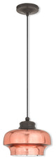Art Glass Mini Pendant 1-Light Mini Pendant, English Bronze