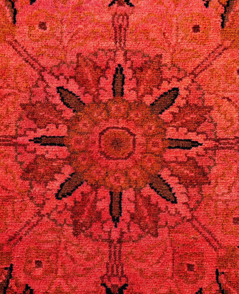 Overdyed One-of-a-Kind Hand-Knotted Area Rug Pink, 6' 1" x 6' 1"