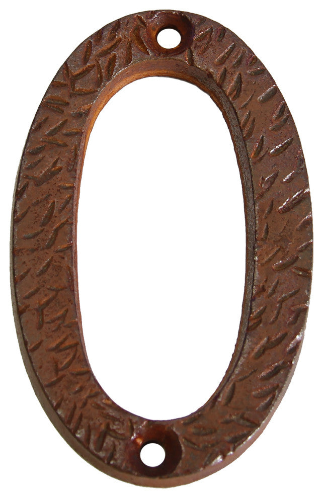 RCH Hardware Iron Rustic Country House Number, 3-Inch, Various Finishes, Rust, Z