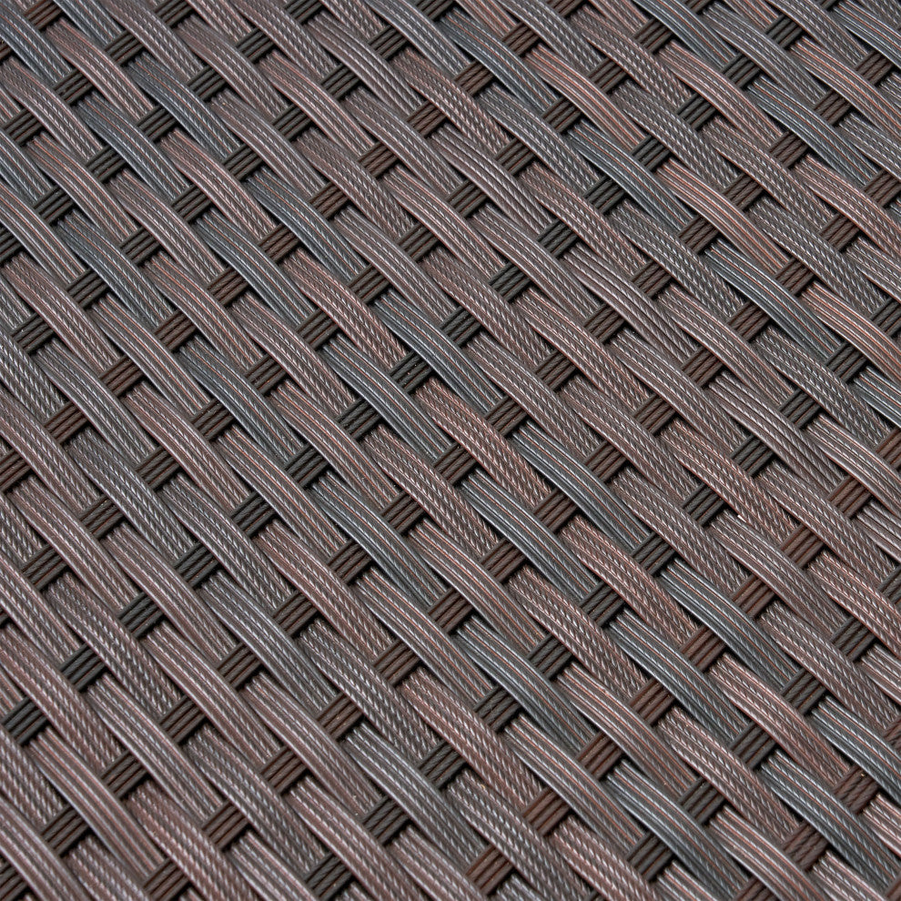 GDF Studio 8-Piece Voyage Outdoor Brown Wicker Seating Set