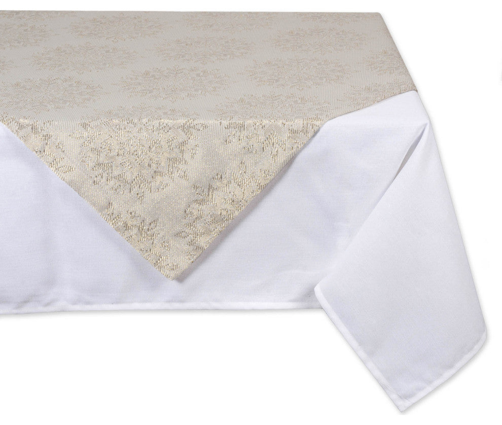 DII Winter Sparkle Jacquard Square Table Topper