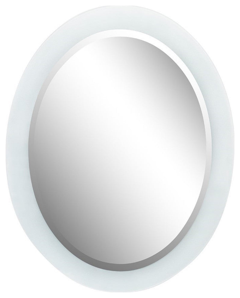 23" Oval Frosted Frame Mirror