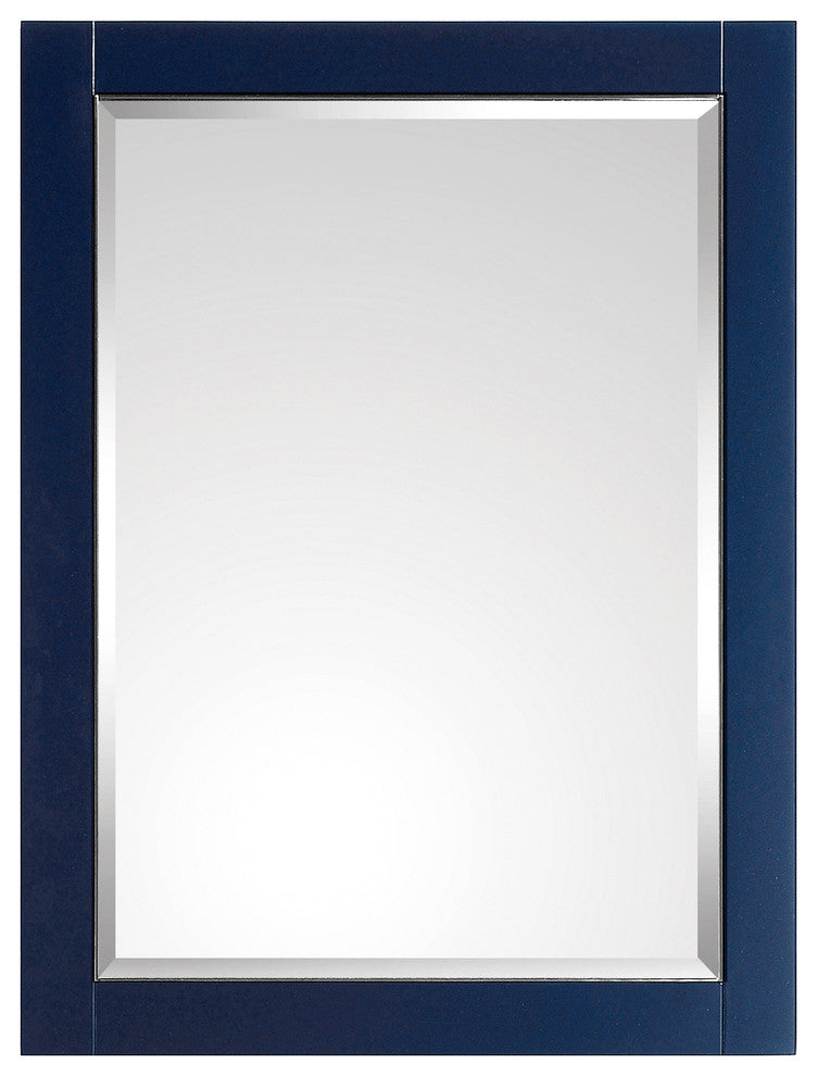 Mason 24" Mirror, Navy Blue With Silver Trim