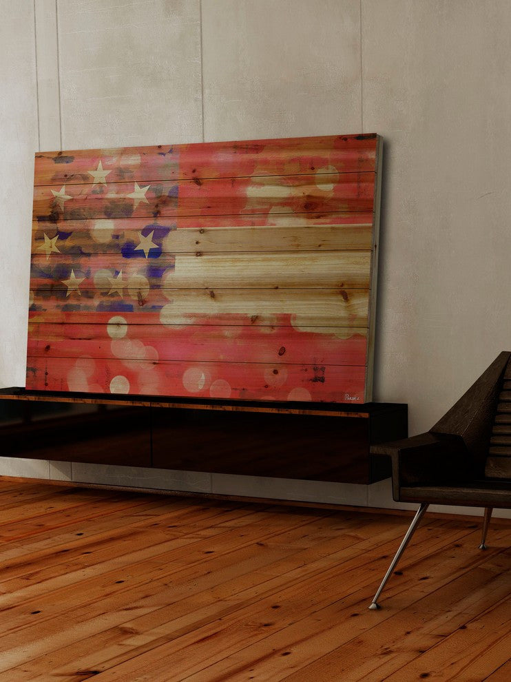 "Southern" Print on Natural Pine Wood, 60"x40"