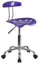 Vibrant Violet and Chrome Swivel Task Chair With Tractor Seat