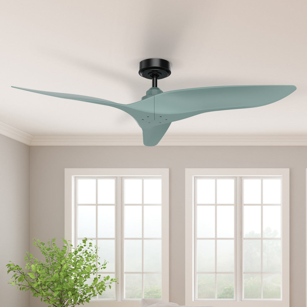 Aerofanture 52 in Modern Indoor Black DC Motor Ceiling Fan With Remote