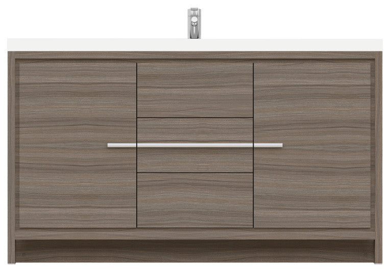 Sortino 60" Single Bathroom Vanity With Sink, Gray