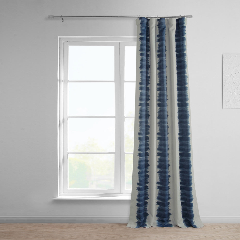 Flambe Blue Blackout Room Darkening Curtain, Set of 2, 50"x120"