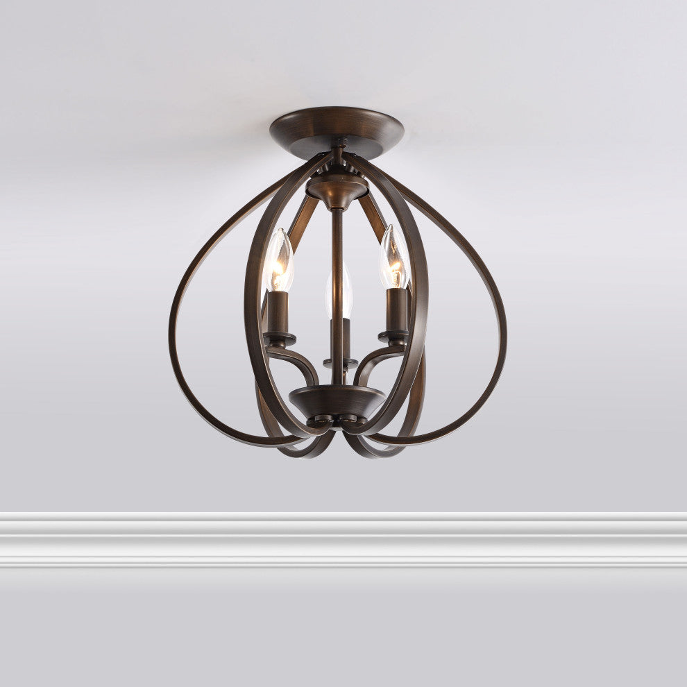 Mabel 3-light Contemporary Flush Mount Chandelier Bronze