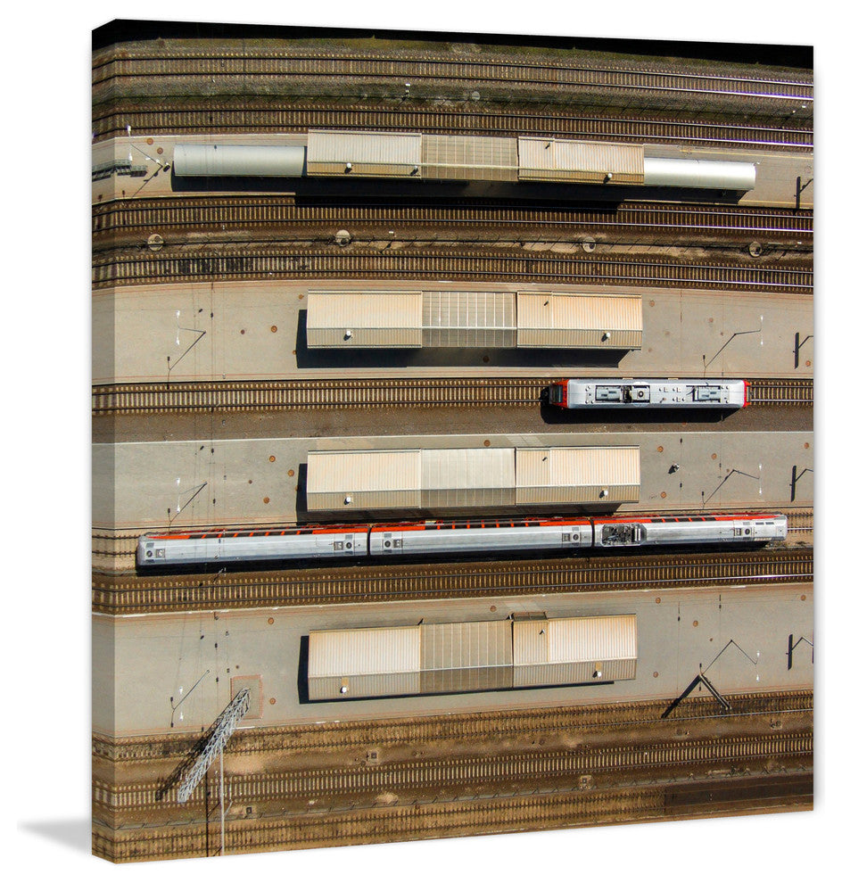 "Trains" Painting Print on Canvas by Karolis Janulis