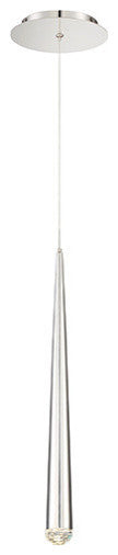 Modern Forms Cascade 19" LED Single Light Pendant in Polished Nickel