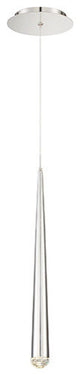 Modern Forms Cascade 19" LED Single Light Pendant in Polished Nickel