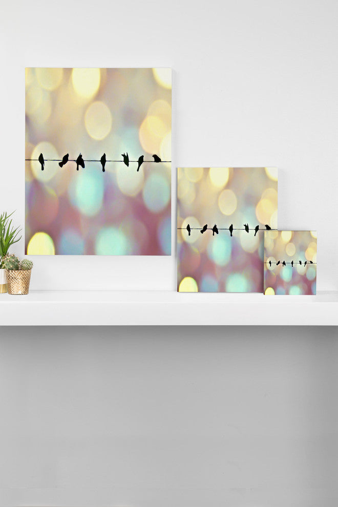 Deny Designs Shannon Clark Birds And Bokeh Art Canvas