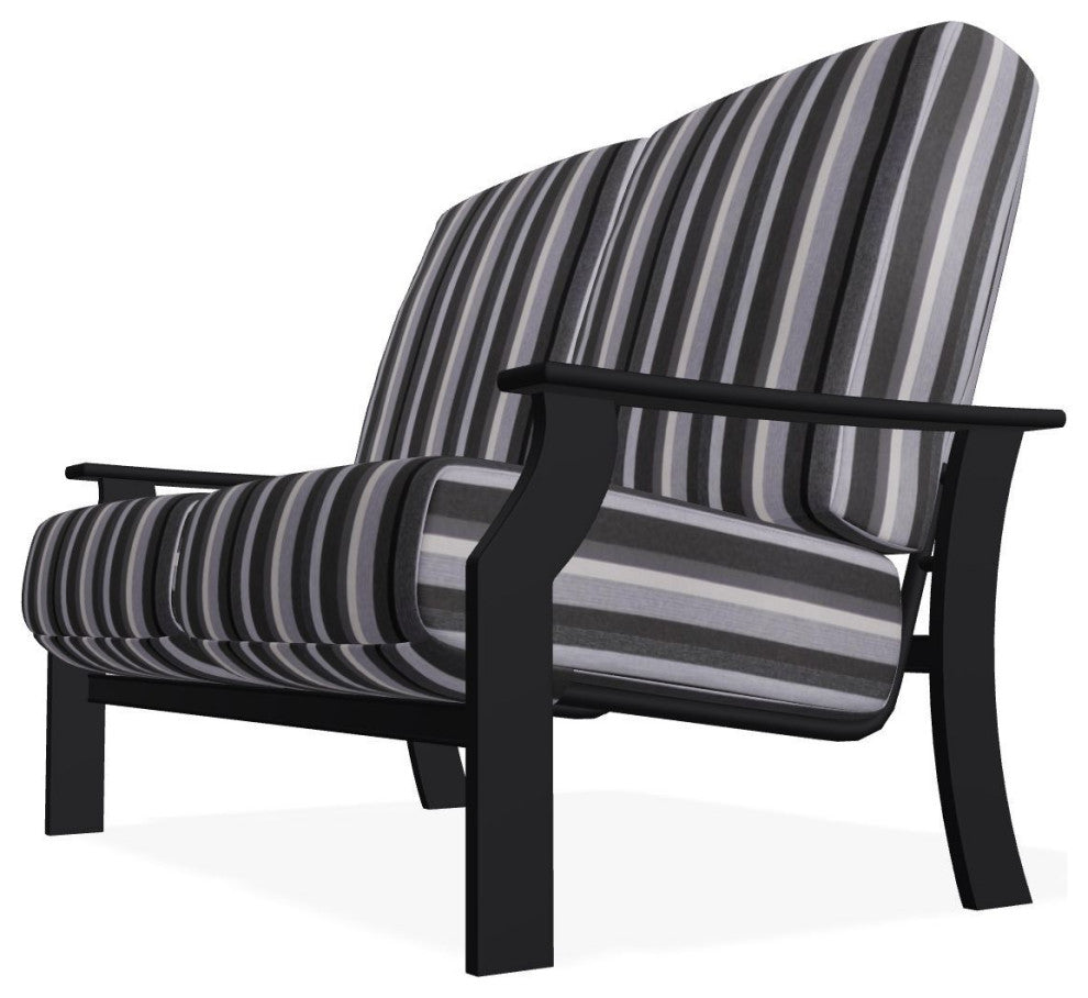 St. Catherine Deep Seat Outdoor Loveseat, Sensory Granite/Black