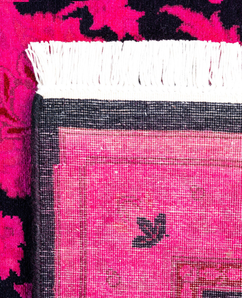 Overdyed One-of-a-Kind Hand-Knotted Area Rug Pink, 2' 6" x 12' 8"